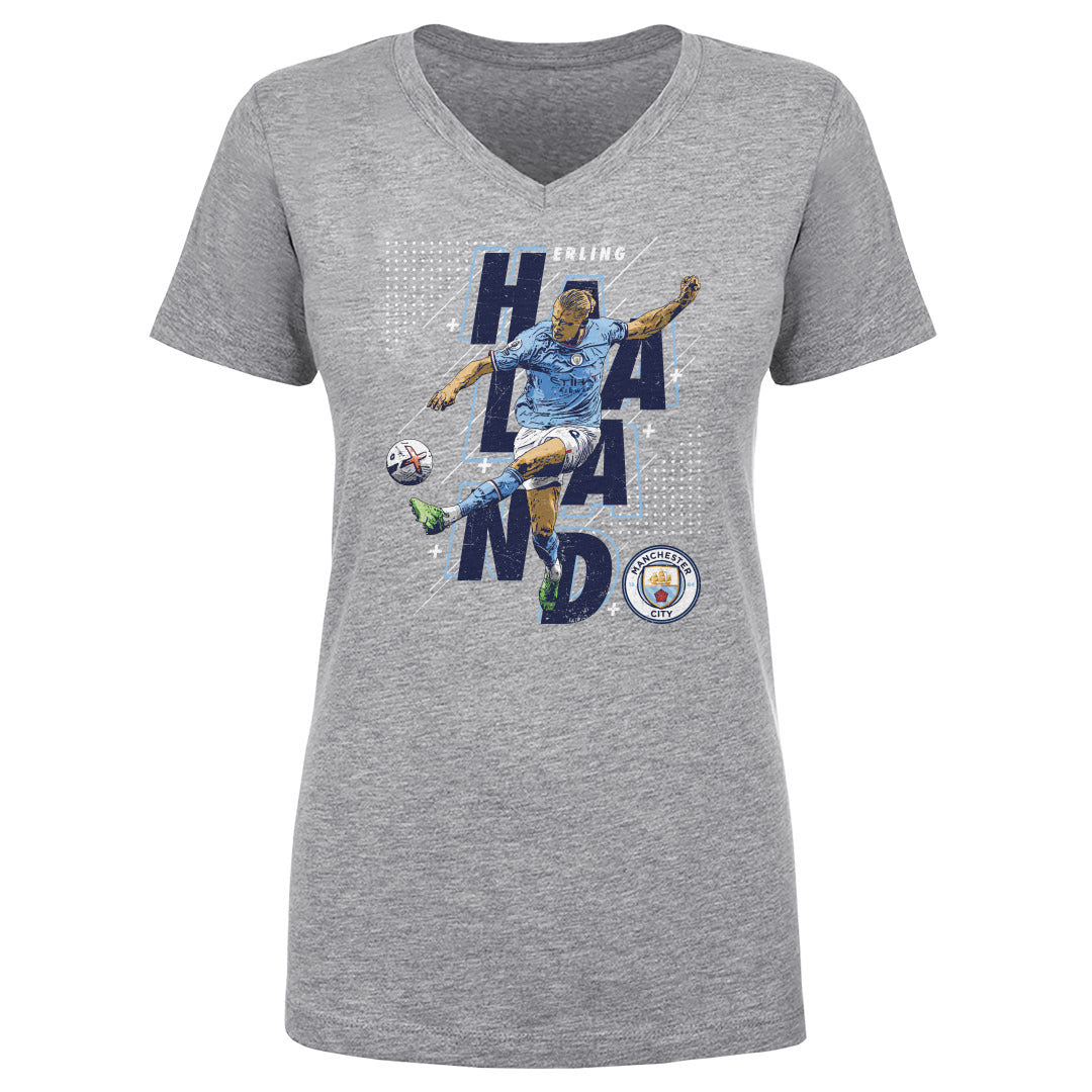 Erling Haaland Women's V-Neck T-Shirt | 500 LEVEL