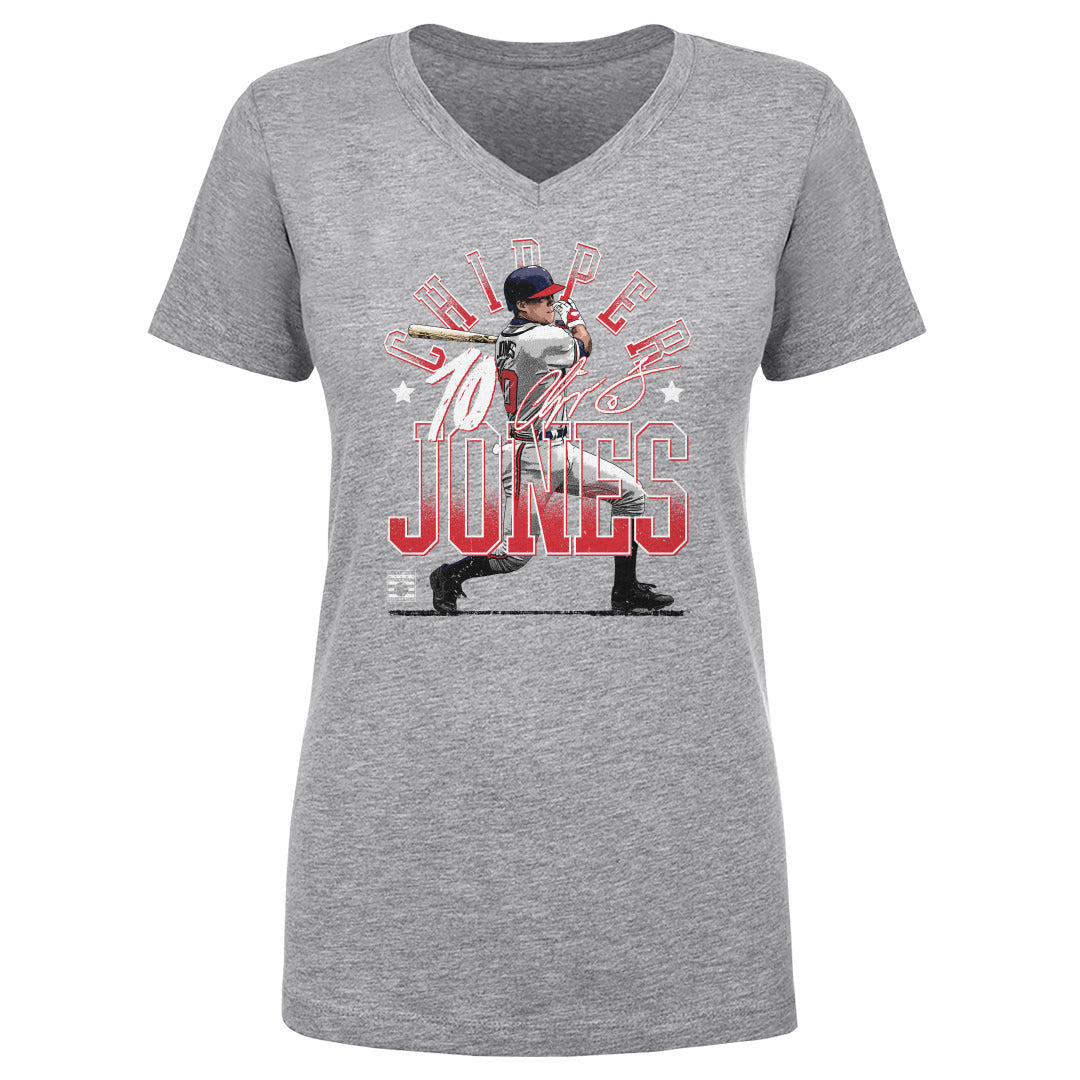 Chipper Jones Women's V-Neck T-Shirt | 500 LEVEL