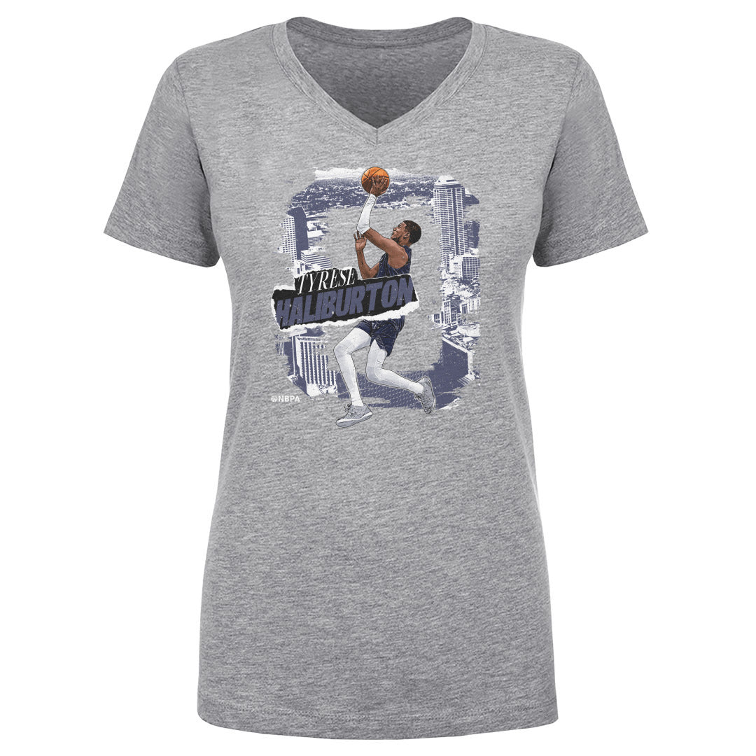 Tyrese Haliburton Women's V-Neck T-Shirt | 500 LEVEL