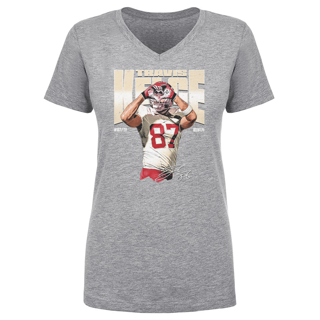 Travis Kelce Women's V-Neck T-Shirt | 500 LEVEL