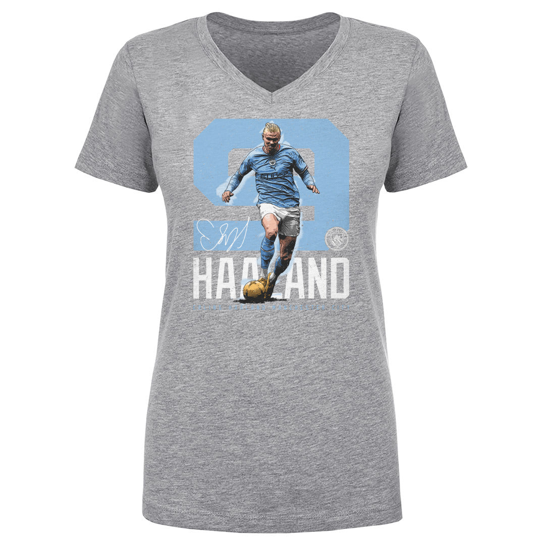 Erling Haaland Women's V-Neck T-Shirt | 500 LEVEL