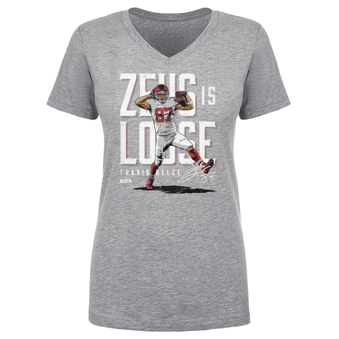 Travis Kelce Women's V-Neck T-Shirt | 500 LEVEL