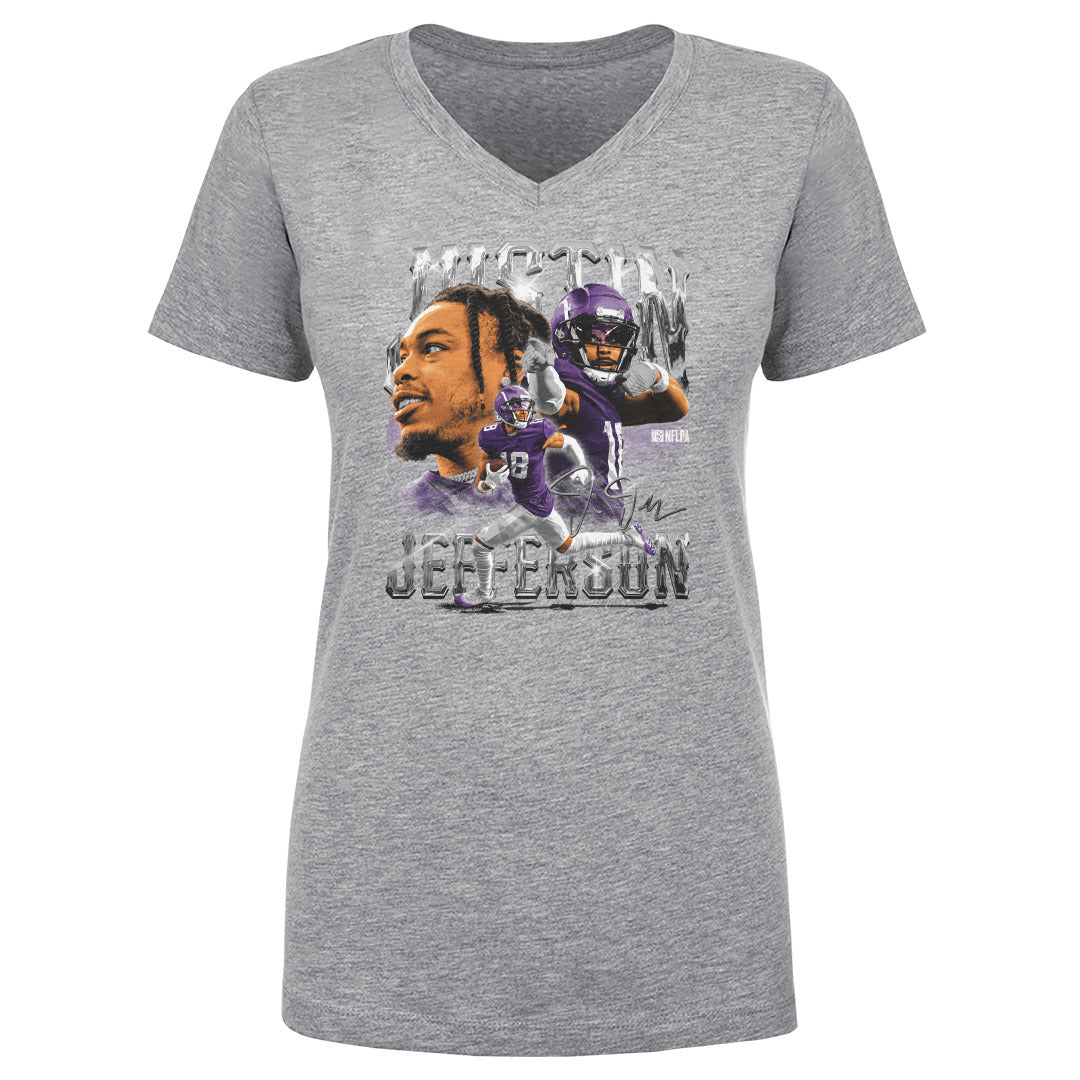 Justin Jefferson Women's V-Neck T-Shirt | 500 LEVEL