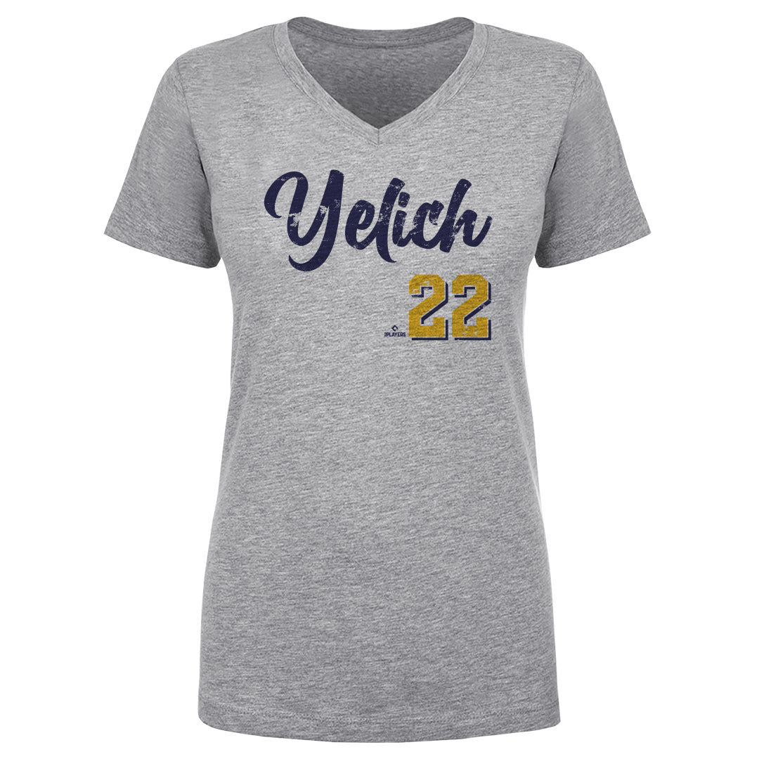 Christian Yelich Women's V-Neck T-Shirt | 500 LEVEL