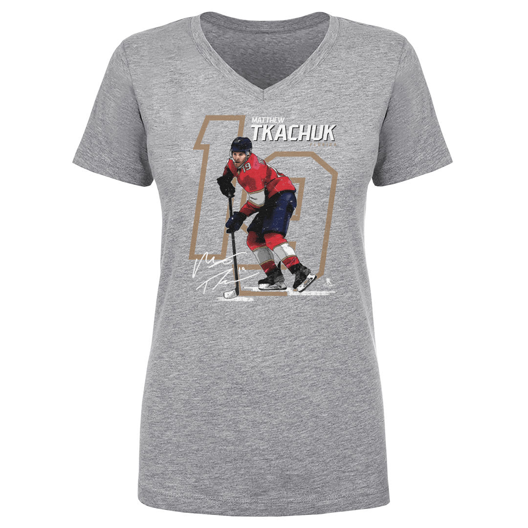 Matthew Tkachuk Women's V-Neck T-Shirt | 500 LEVEL