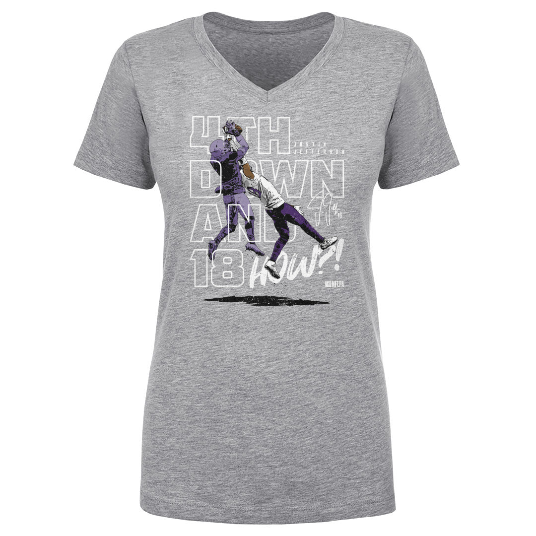 Justin Jefferson Women's V-Neck T-Shirt | 500 LEVEL