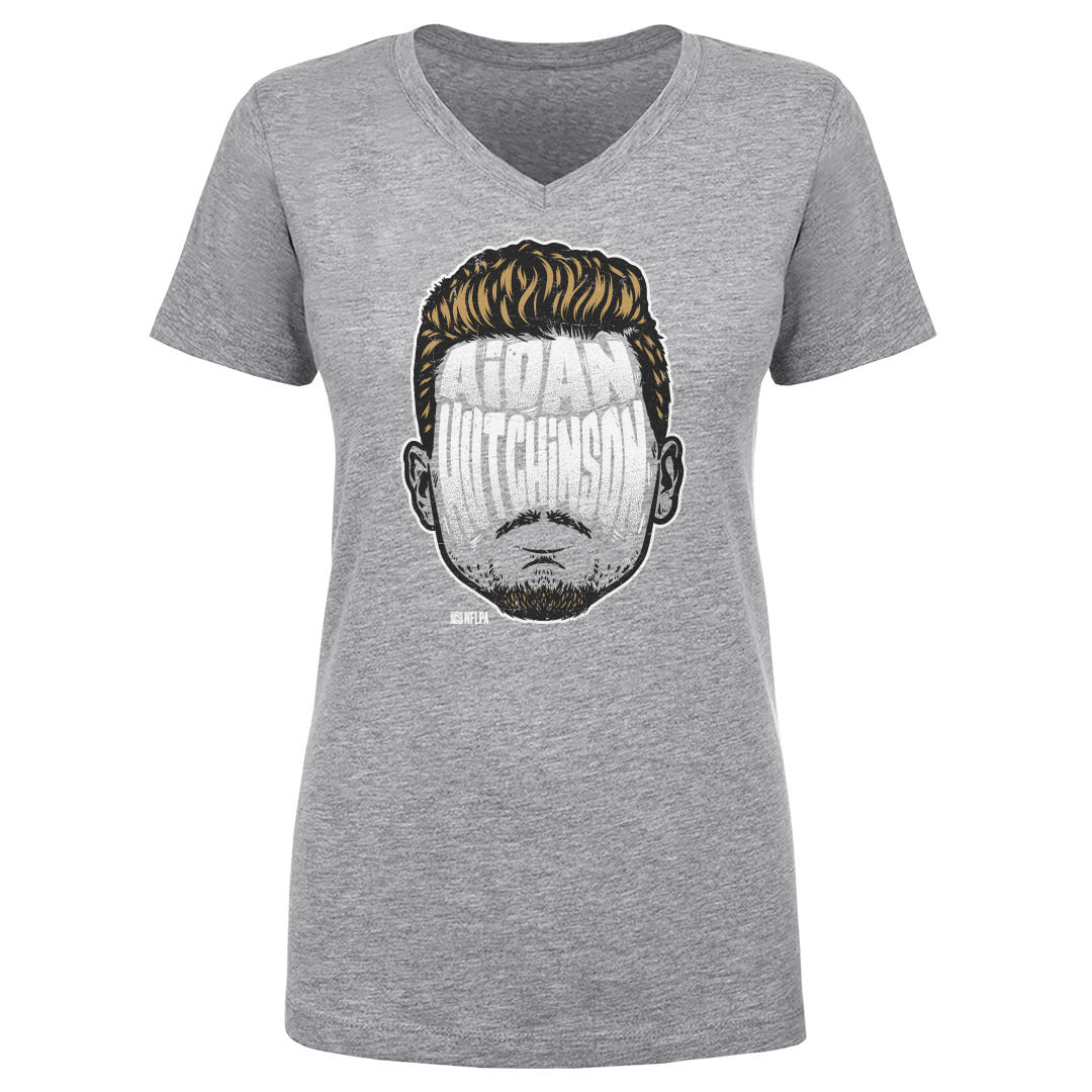 Aidan Hutchinson Women's V-Neck T-Shirt | 500 LEVEL