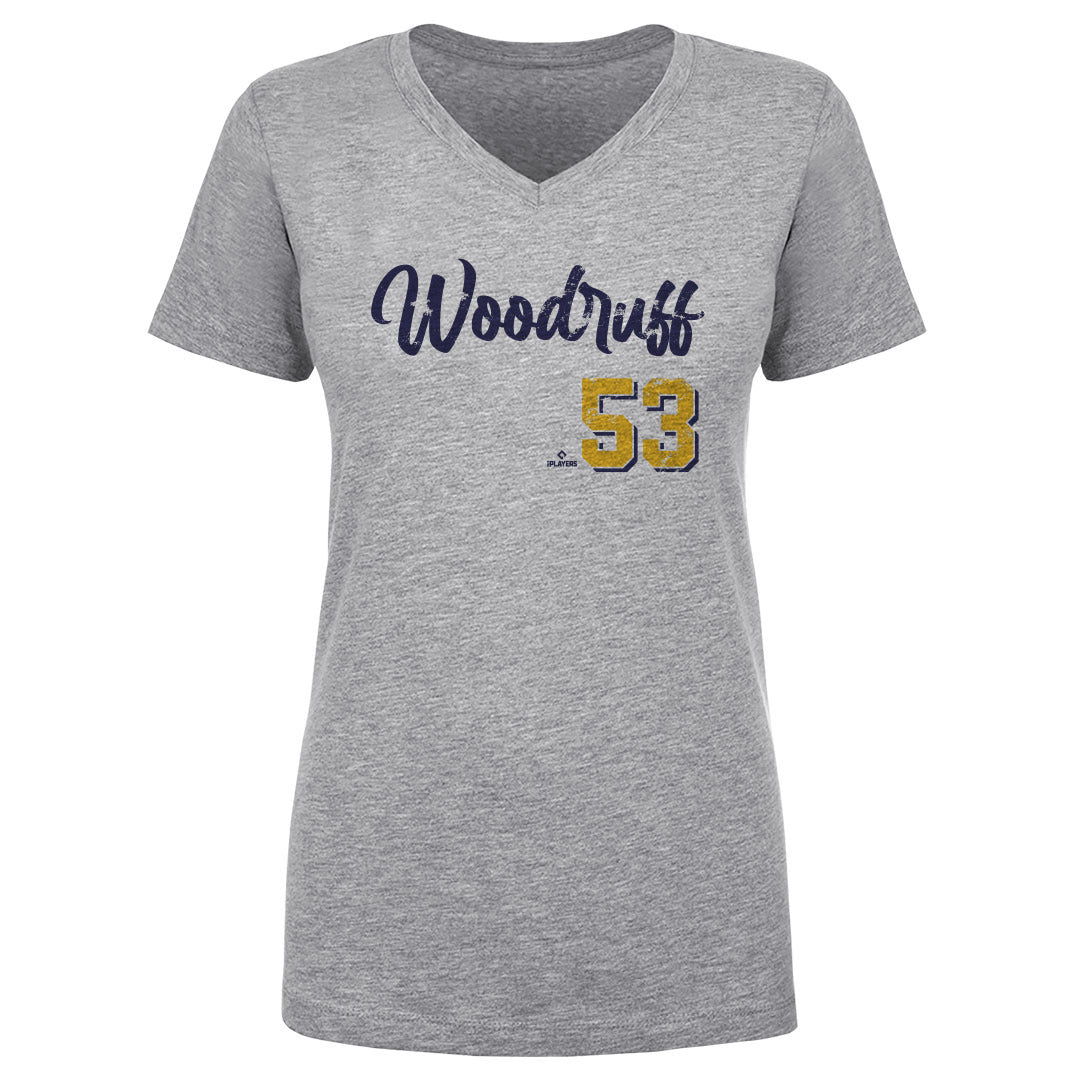 Brandon Woodruff Women's V-Neck T-Shirt | 500 LEVEL