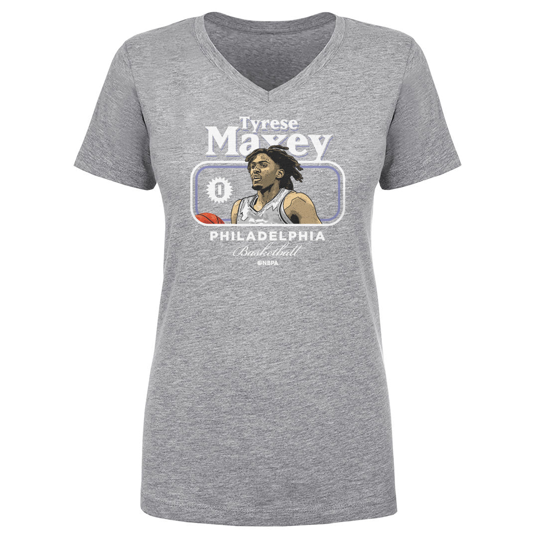 Tyrese Maxey Women's V-Neck T-Shirt | 500 LEVEL