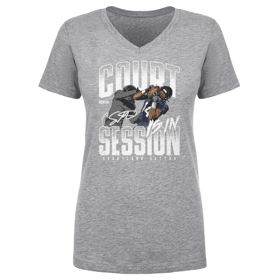 Courtland Sutton Women's V-Neck T-Shirt | 500 LEVEL