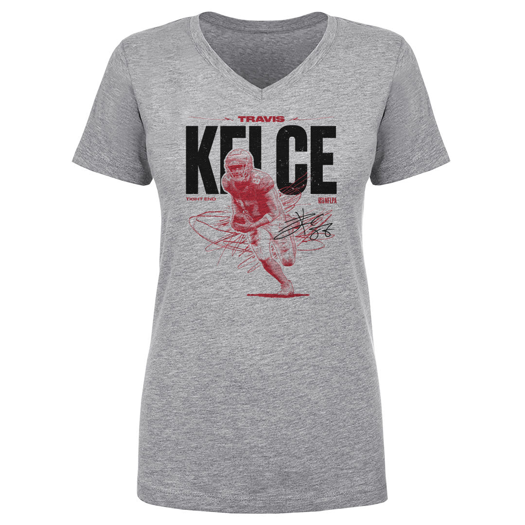 Travis Kelce Women's V-Neck T-Shirt | 500 LEVEL