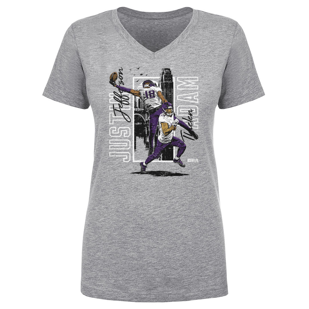 Justin Jefferson Women's V-Neck T-Shirt | 500 LEVEL