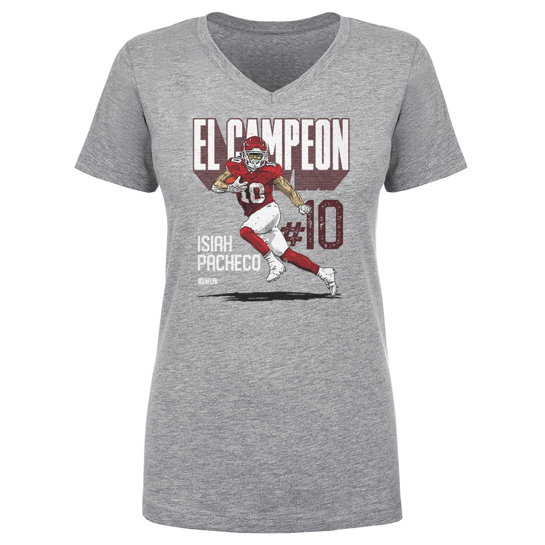 Isiah Pacheco Women's V-Neck T-Shirt | 500 LEVEL