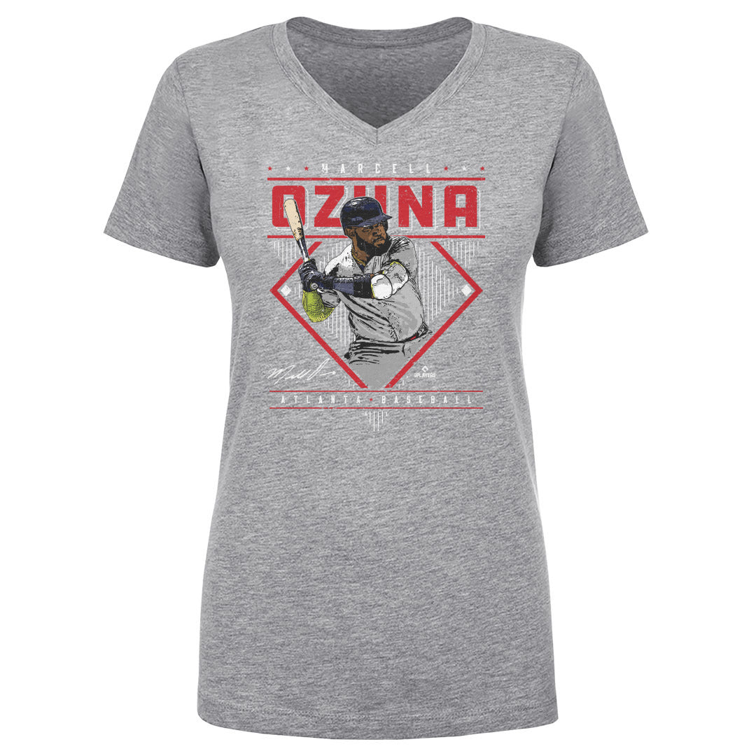 Marcell Ozuna Women's V-Neck T-Shirt | 500 LEVEL