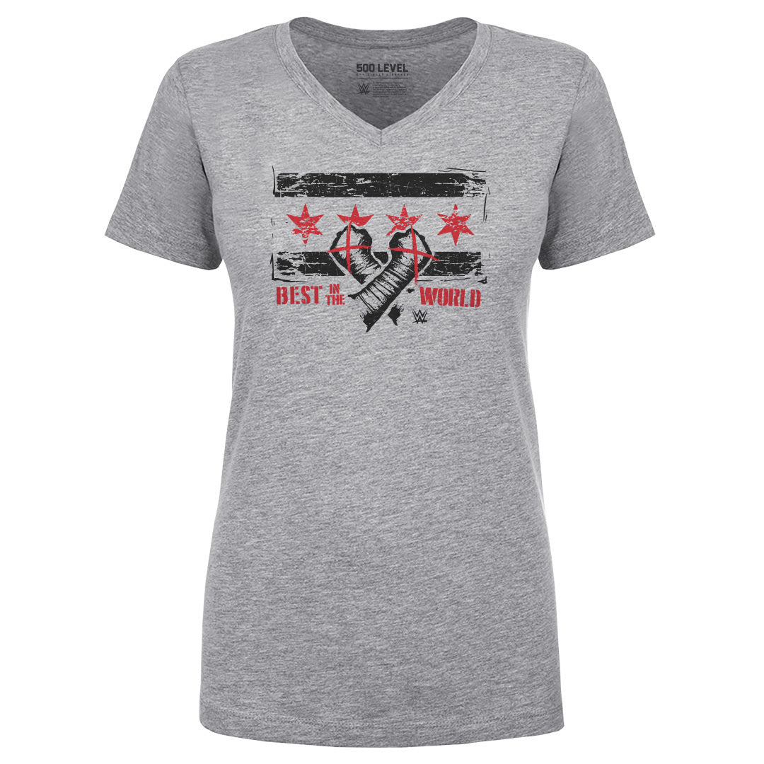 CM Punk Women's V-Neck T-Shirt | 500 LEVEL
