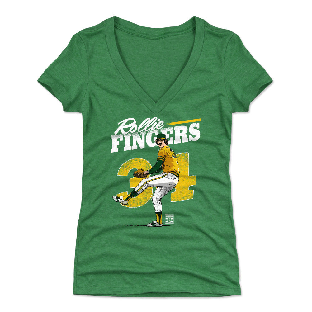 Rollie Fingers Women's V-Neck T-Shirt | 500 LEVEL
