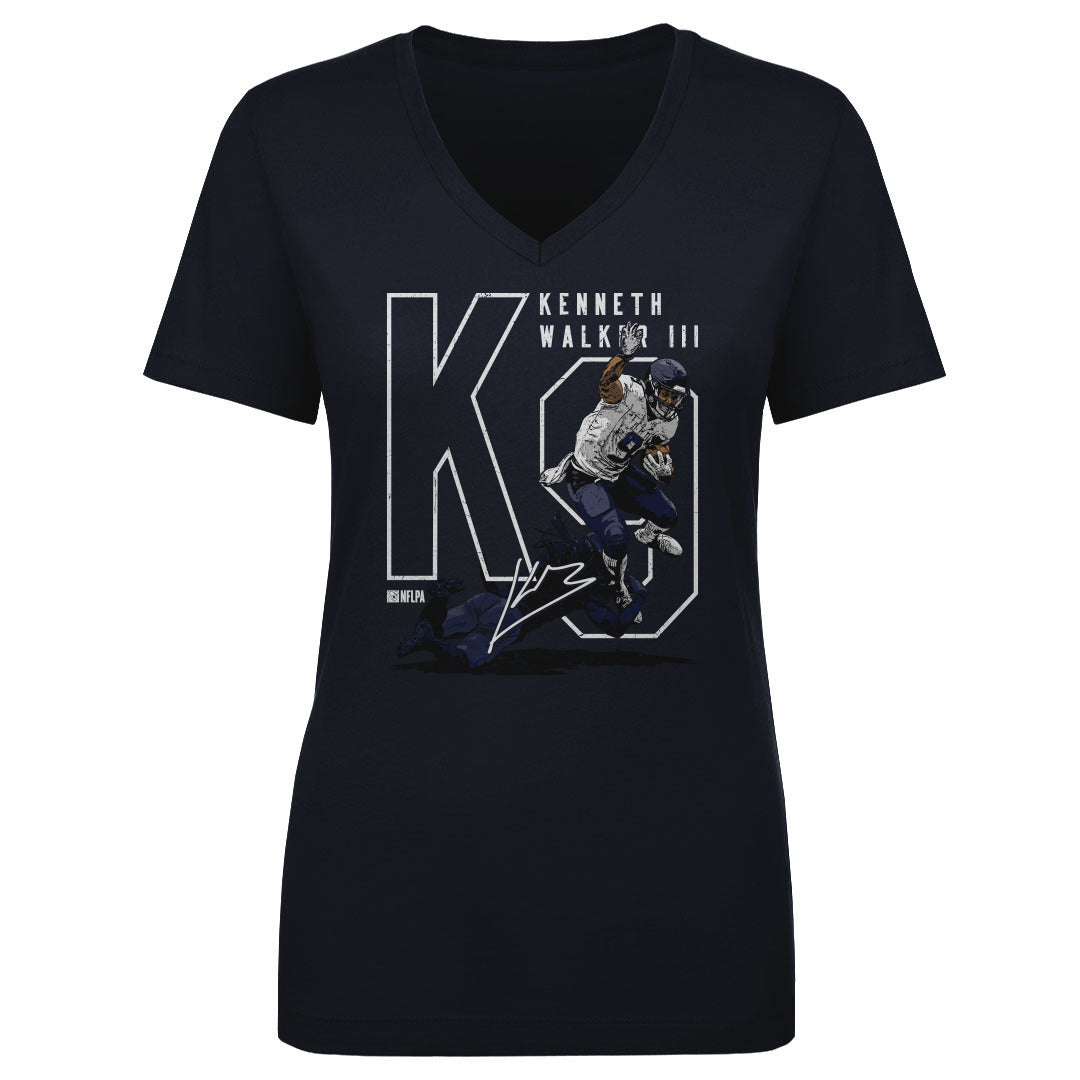 Kenneth Walker III Women's V-Neck T-Shirt | 500 LEVEL