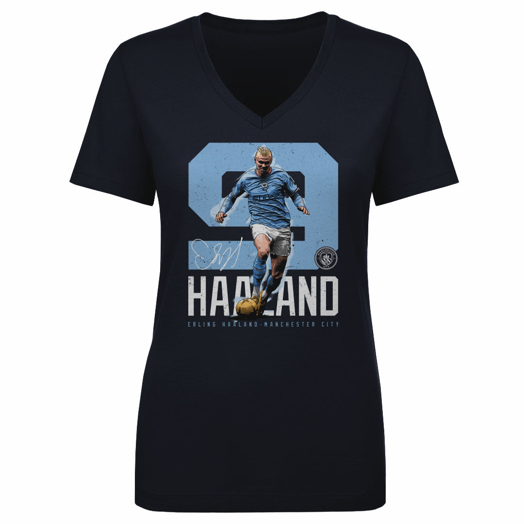 Erling Haaland Women's V-Neck T-Shirt | 500 LEVEL