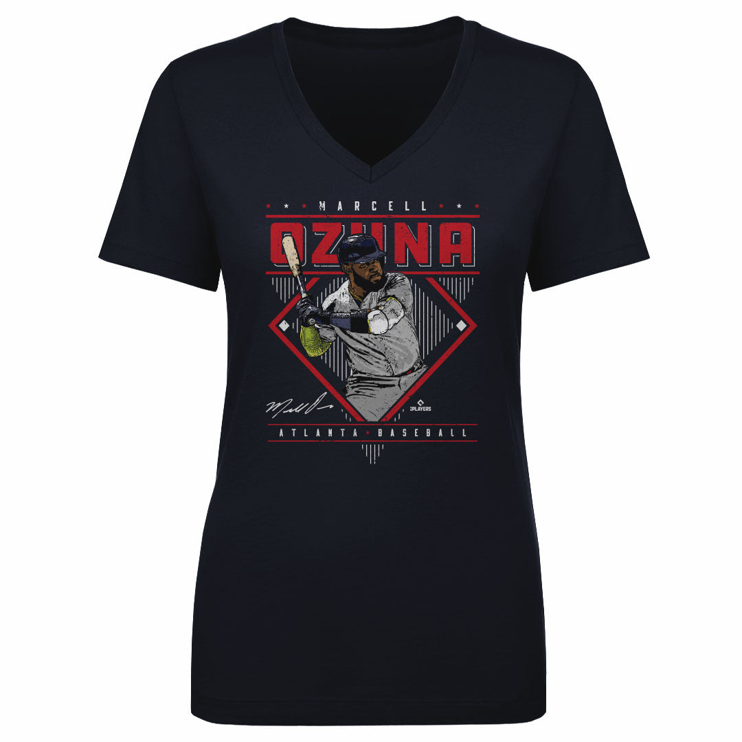Marcell Ozuna Women's V-Neck T-Shirt | 500 LEVEL