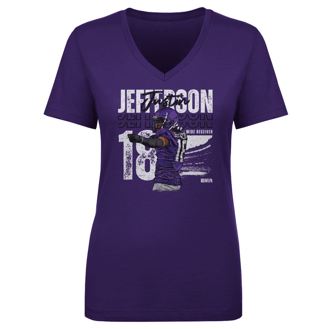 Justin Jefferson Women's V-Neck T-Shirt | 500 LEVEL