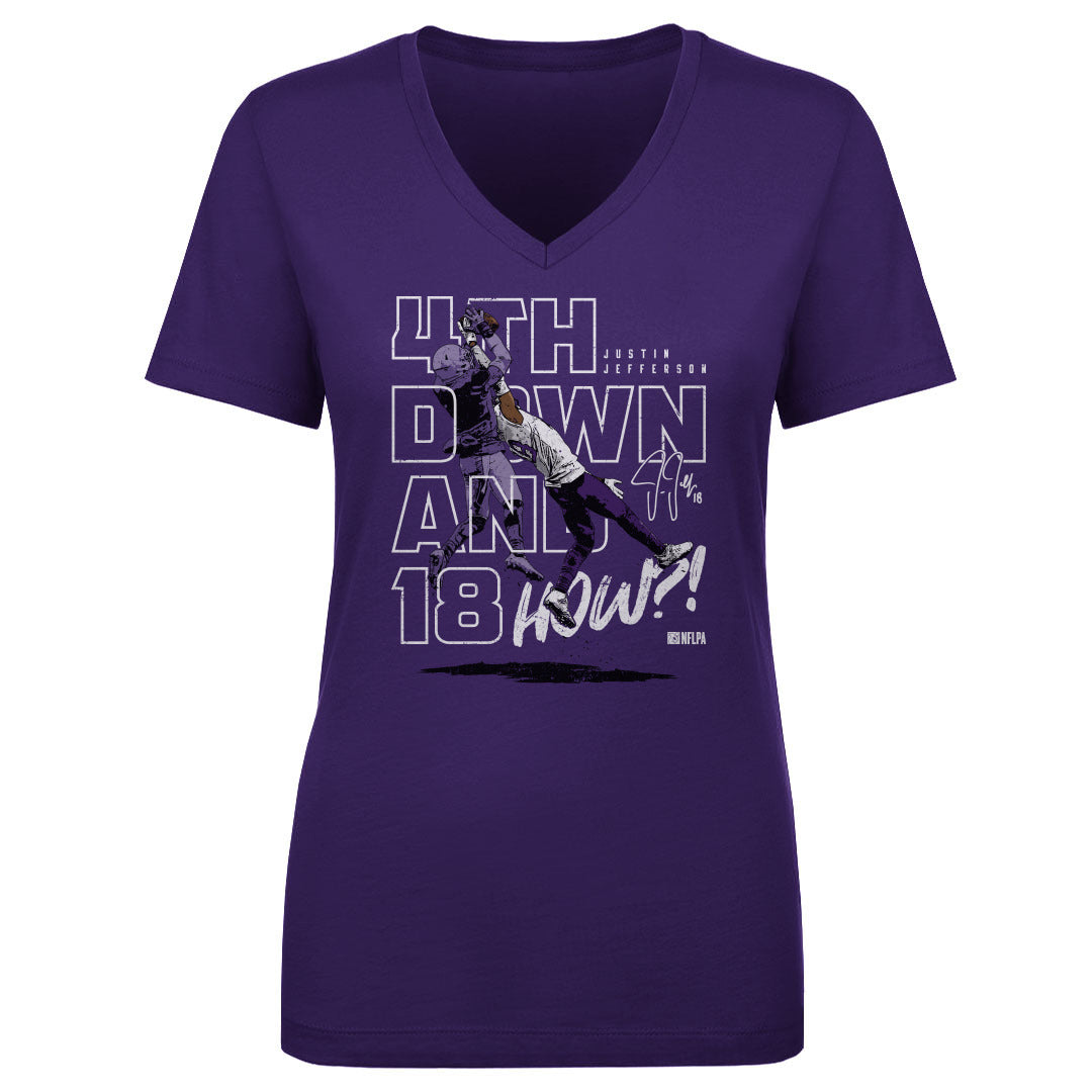 Justin Jefferson Women's V-Neck T-Shirt | 500 LEVEL