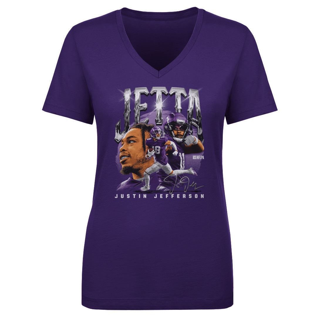 Justin Jefferson Women's V-Neck T-Shirt | 500 LEVEL