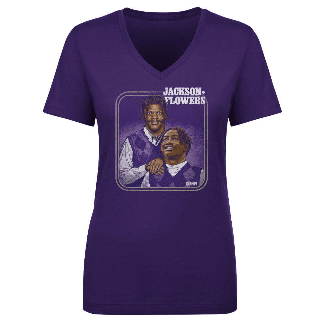 Lamar Jackson Women's V-Neck T-Shirt | 500 LEVEL