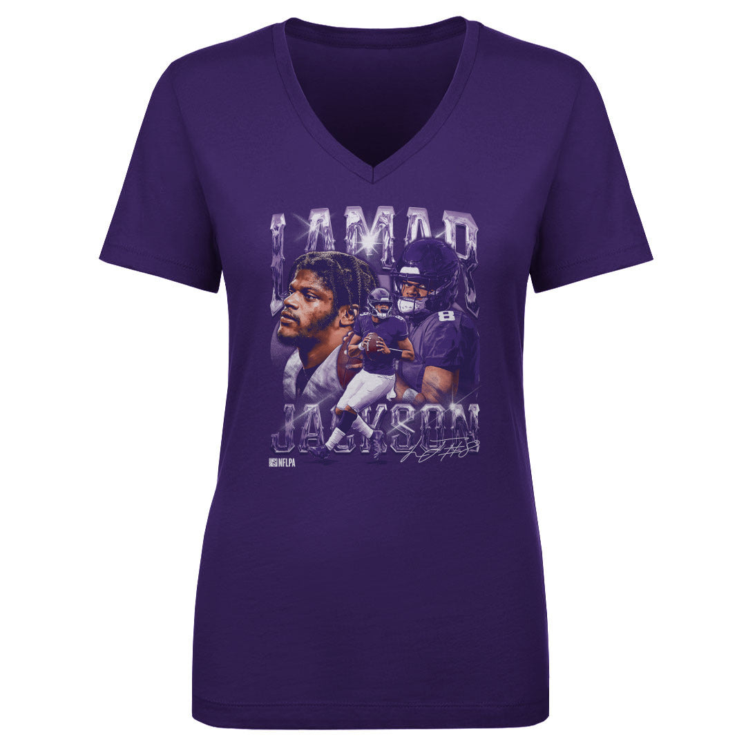 Lamar Jackson Women's V-Neck T-Shirt | 500 LEVEL