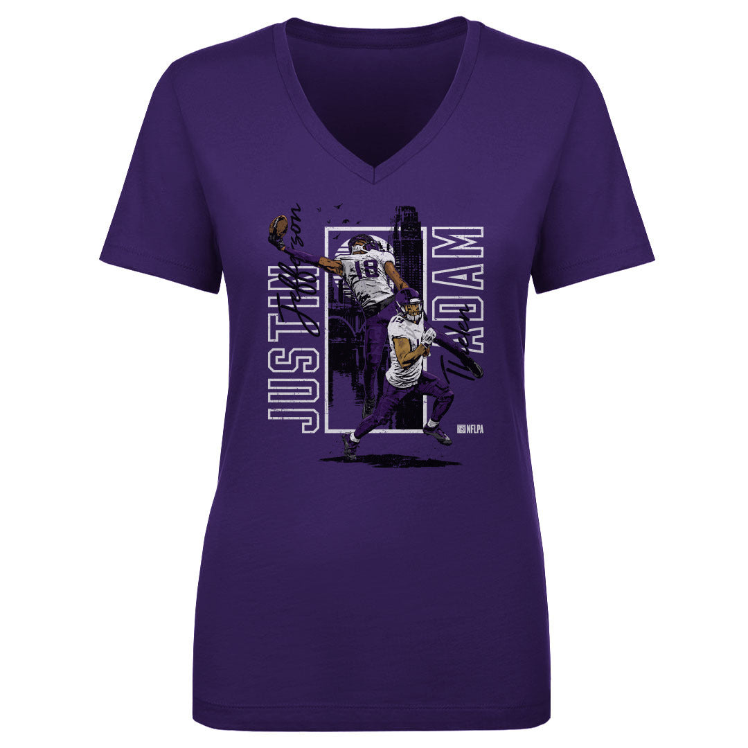 Justin Jefferson Women's V-Neck T-Shirt | 500 LEVEL
