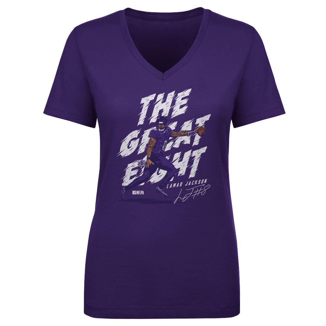 Lamar Jackson Women's V-Neck T-Shirt | 500 LEVEL