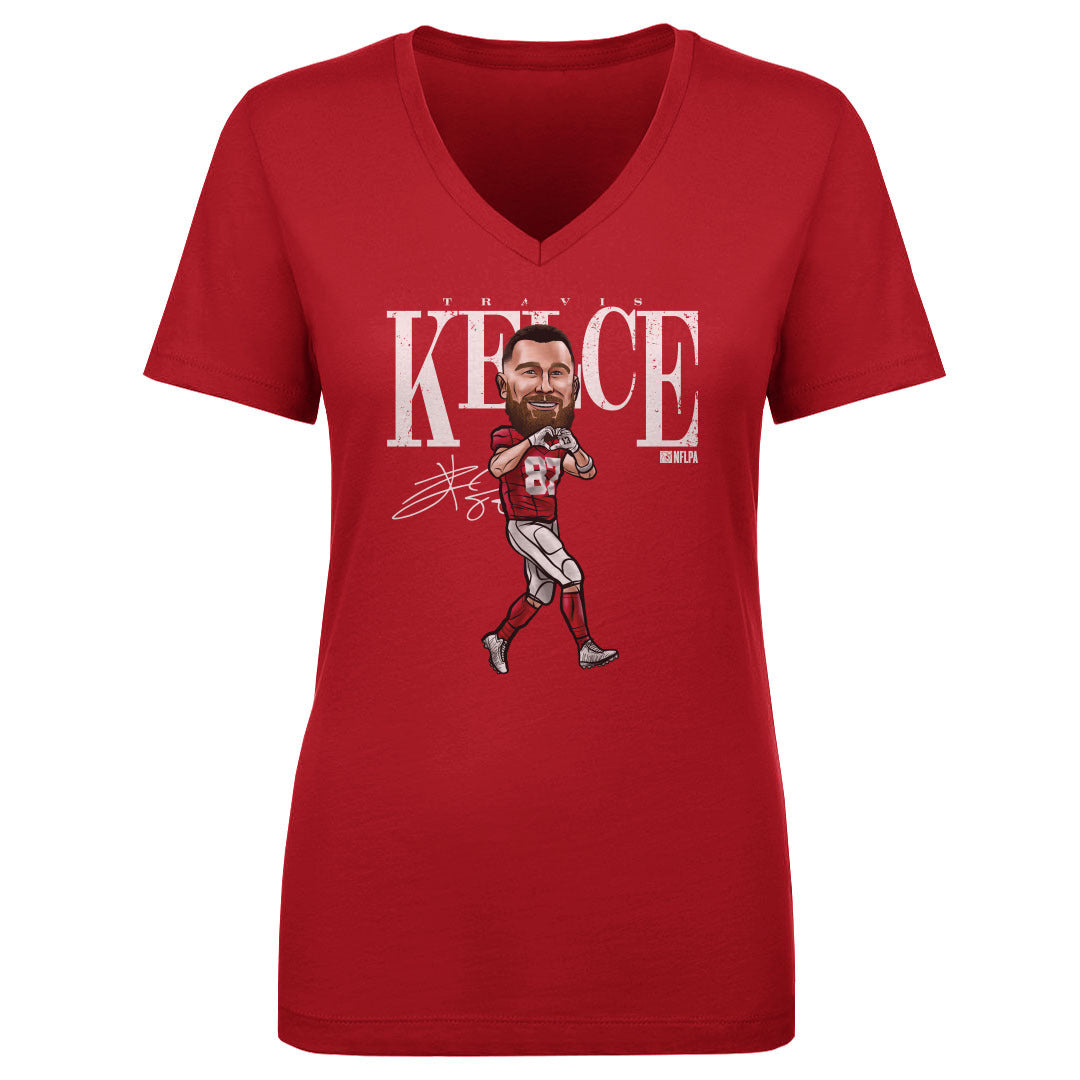 Travis Kelce Women's V-Neck T-Shirt | 500 LEVEL