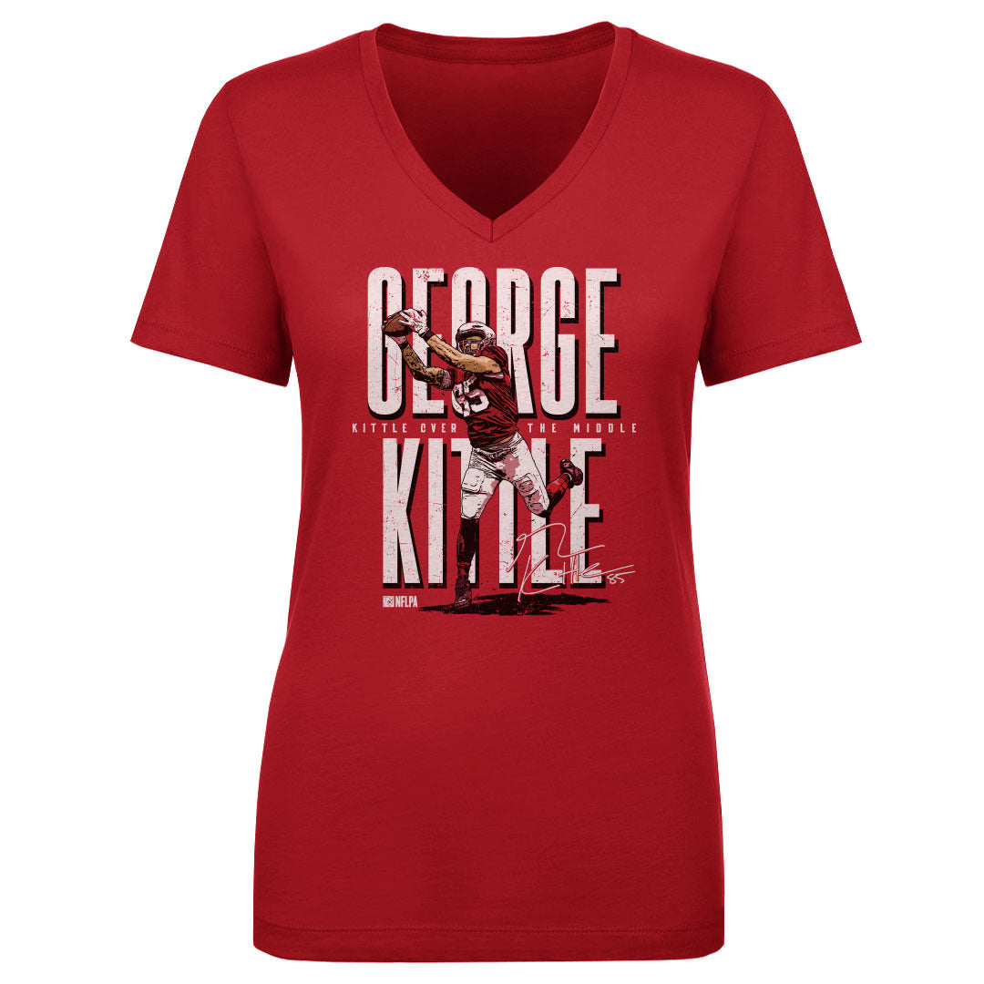 George Kittle Women's V-Neck T-Shirt | 500 LEVEL