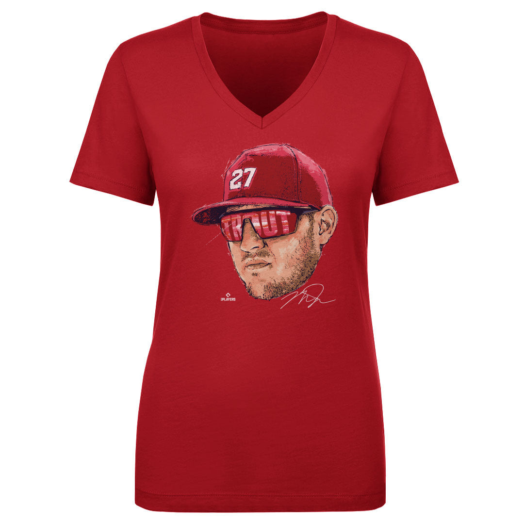 Mike Trout Women's V-Neck T-Shirt | 500 LEVEL