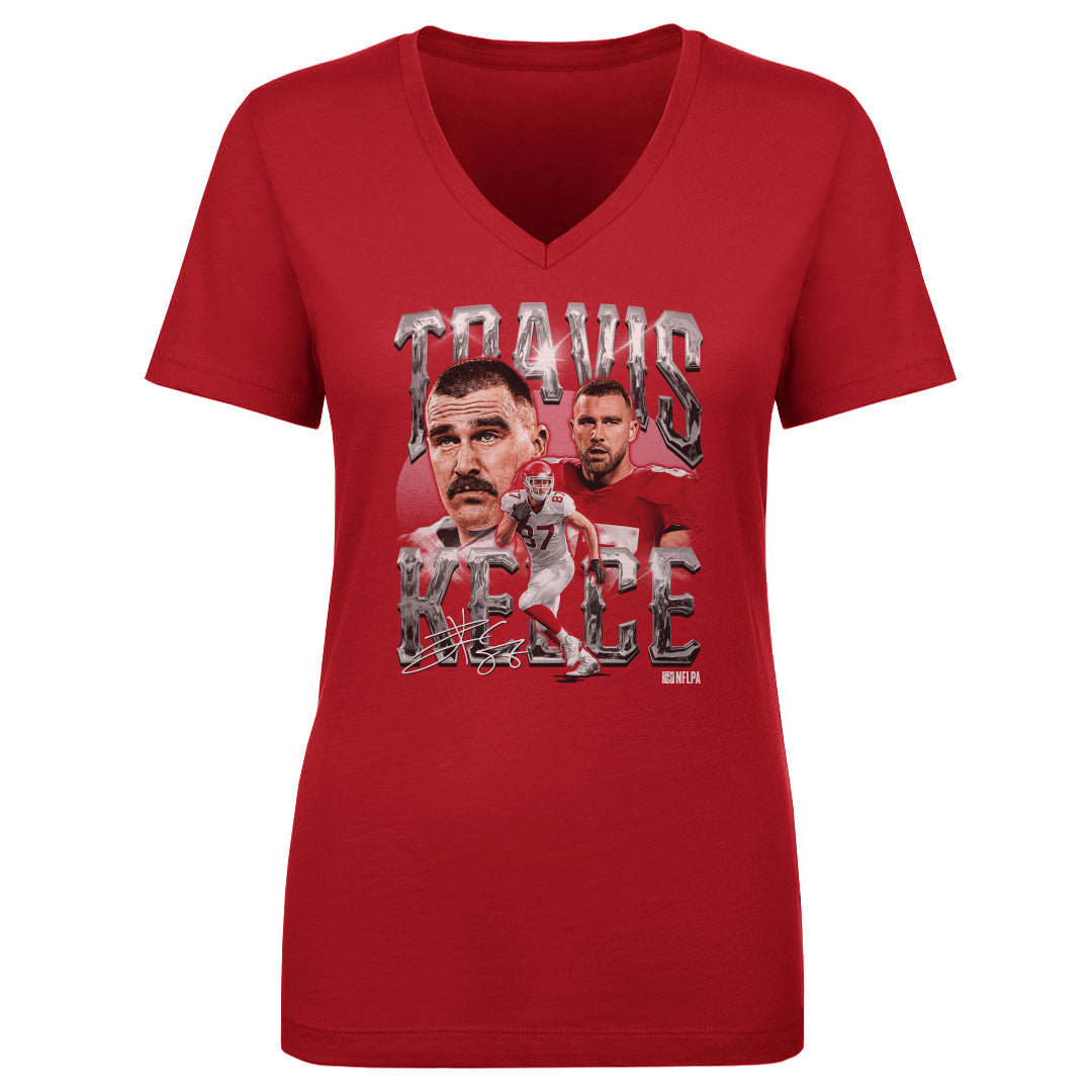 Travis Kelce Women's V-Neck T-Shirt | 500 LEVEL