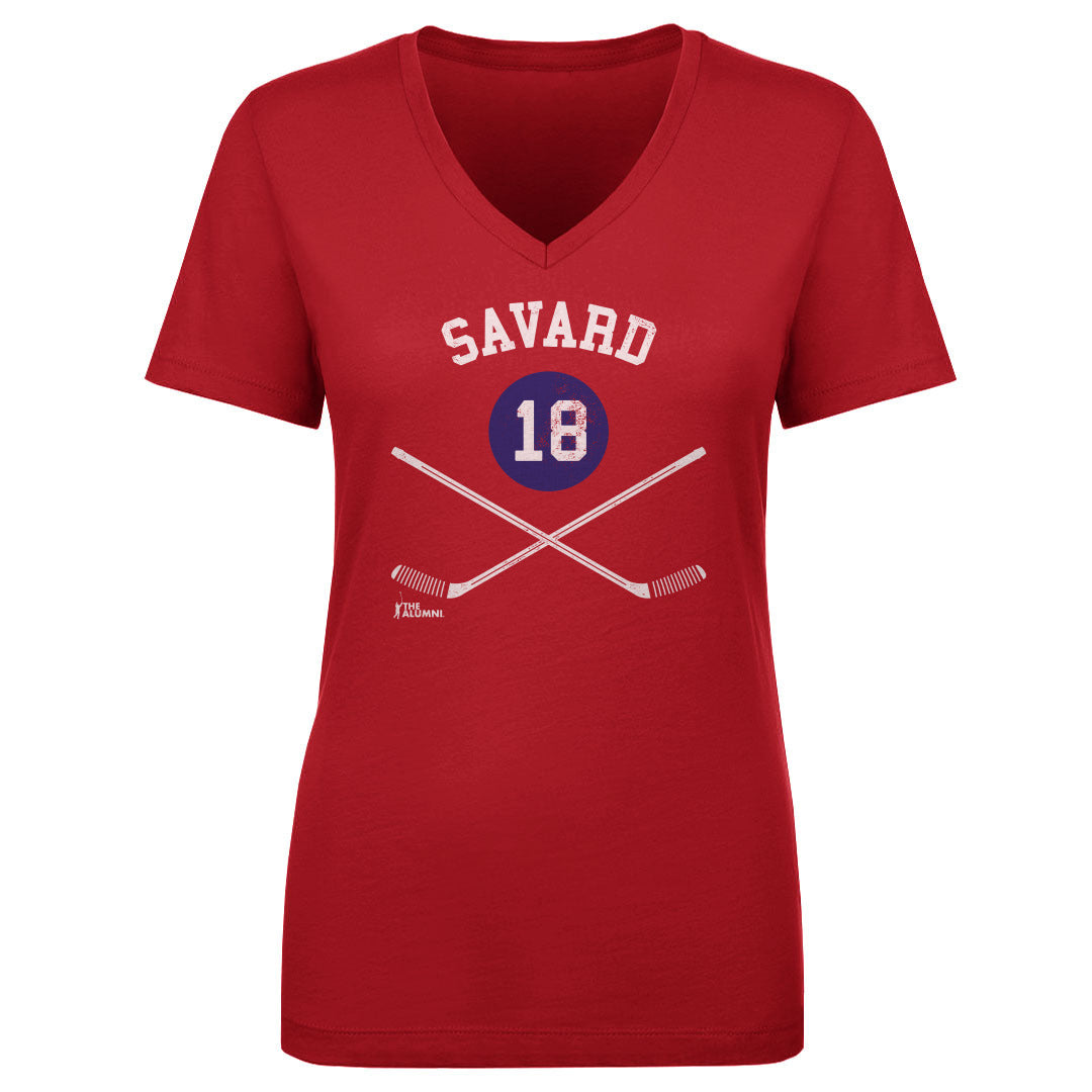 Serge Savard Women's V-Neck T-Shirt | 500 LEVEL