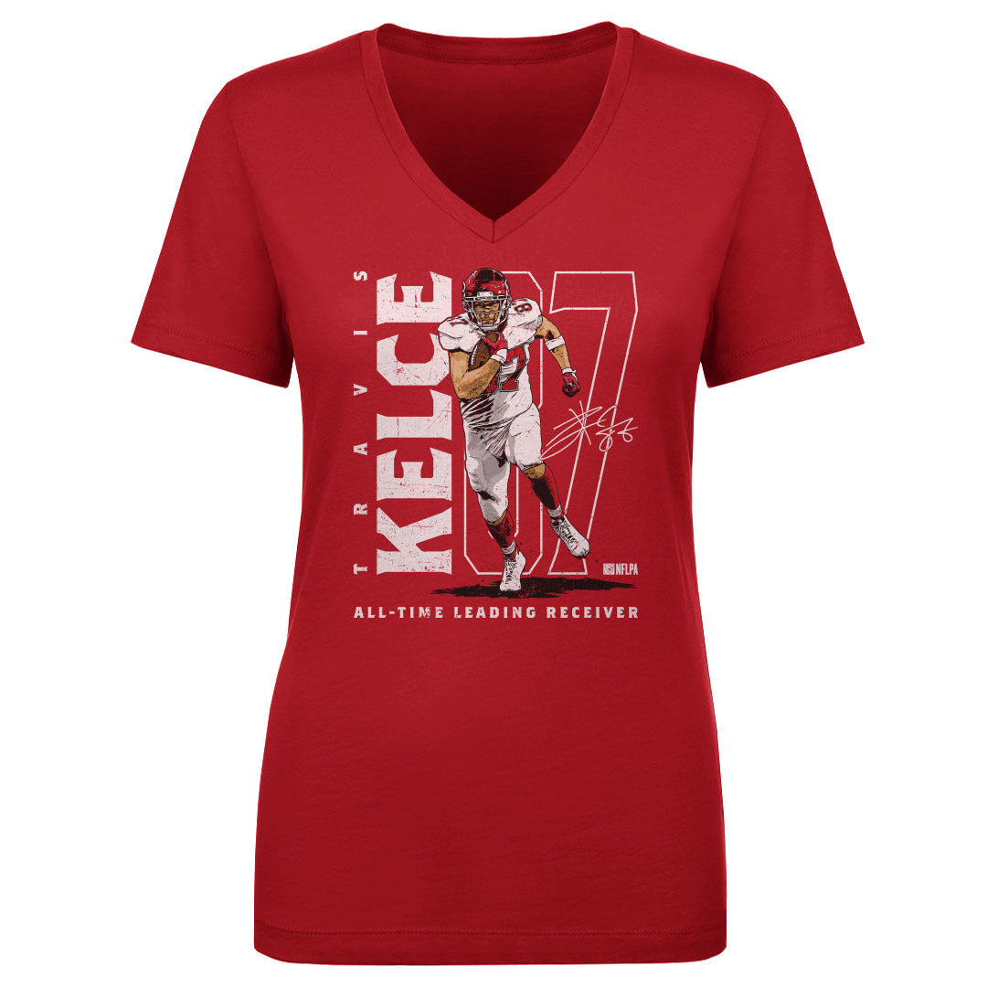 Travis Kelce Women's V-Neck T-Shirt | 500 LEVEL