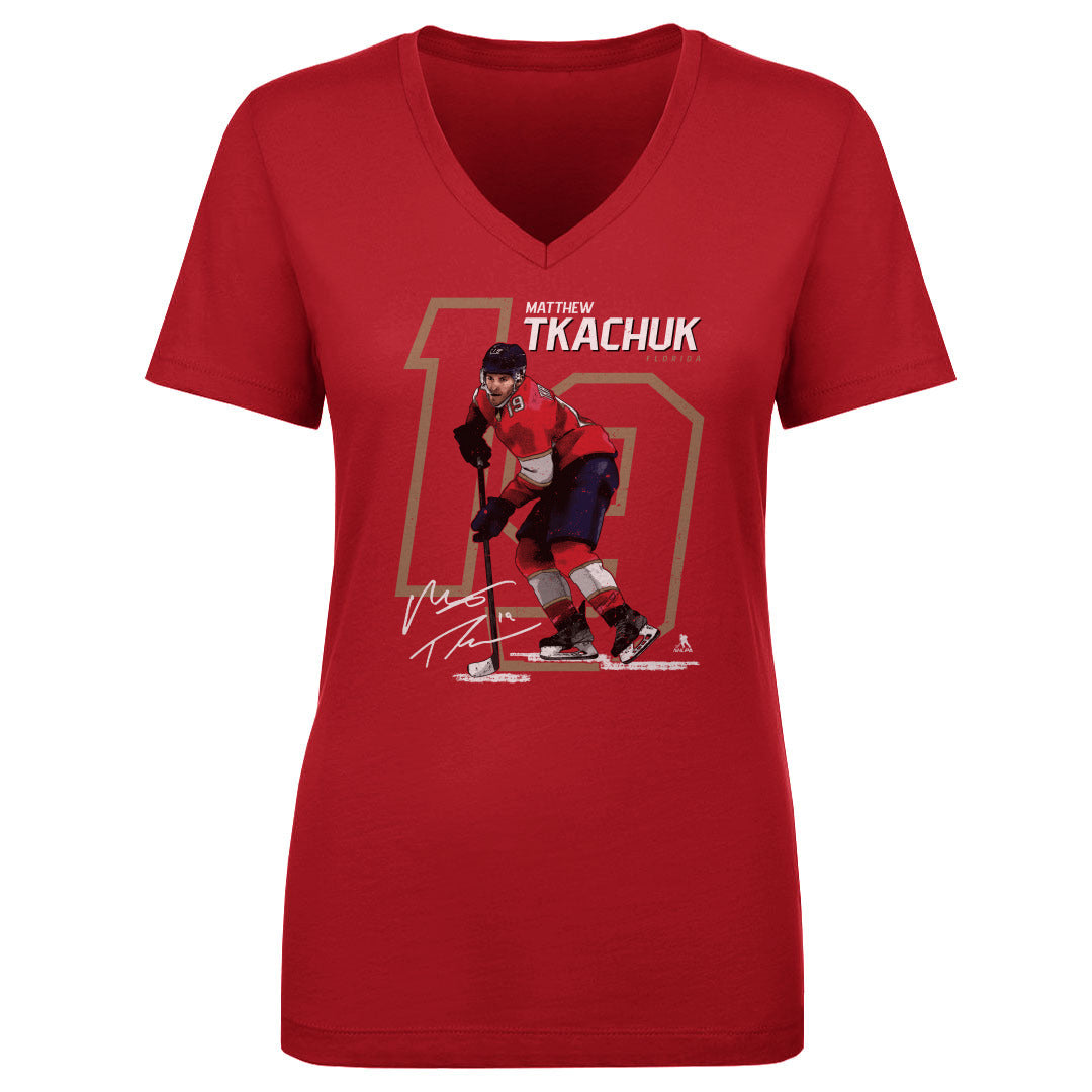 Matthew Tkachuk Women's V-Neck T-Shirt | 500 LEVEL