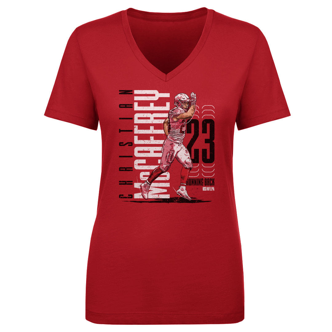 Christian McCaffrey Women's V-Neck T-Shirt | 500 LEVEL