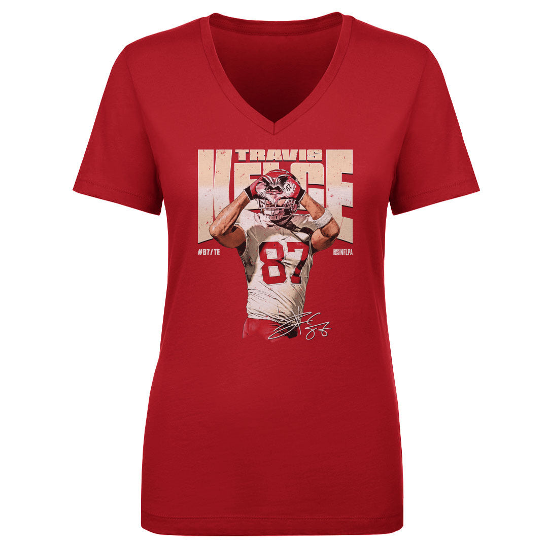 Travis Kelce Women's V-Neck T-Shirt | 500 LEVEL