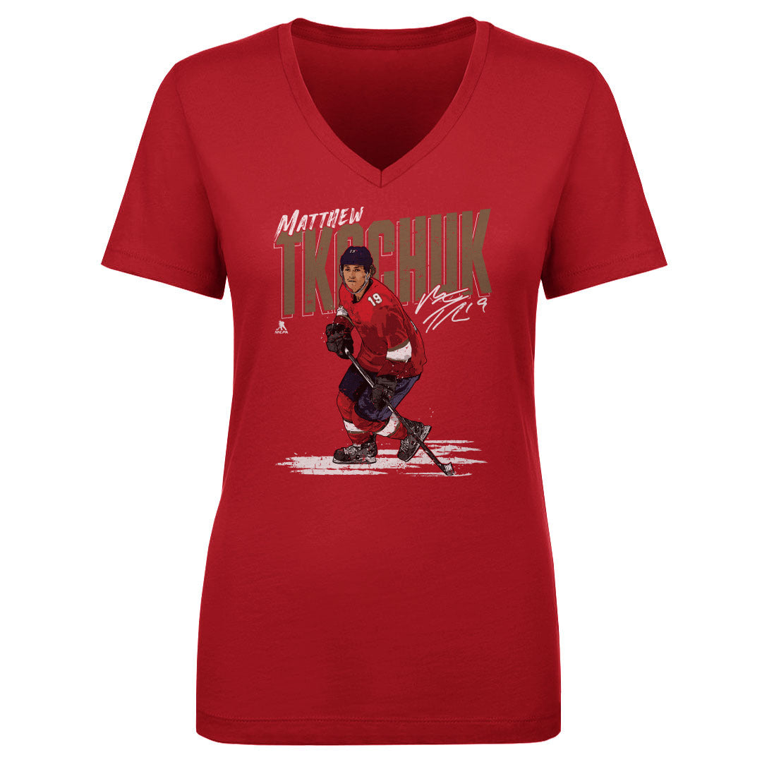 Matthew Tkachuk Women's V-Neck T-Shirt | 500 LEVEL