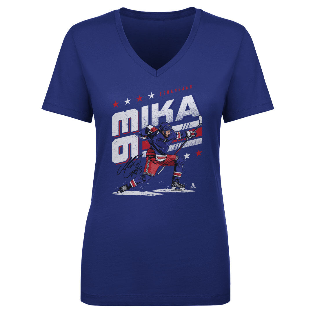 Mika Zibanejad Women's V-Neck T-Shirt | 500 LEVEL