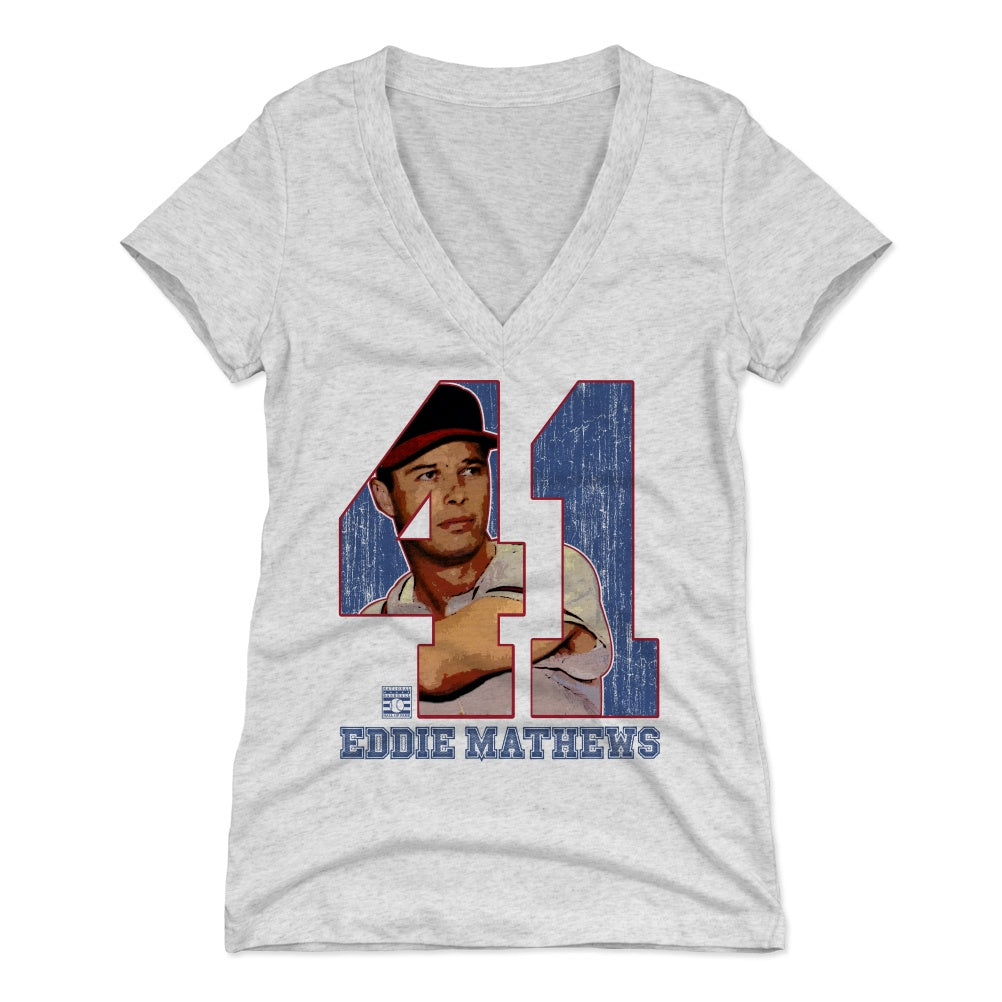 Eddie Mathews Women's V-Neck T-Shirt | 500 LEVEL