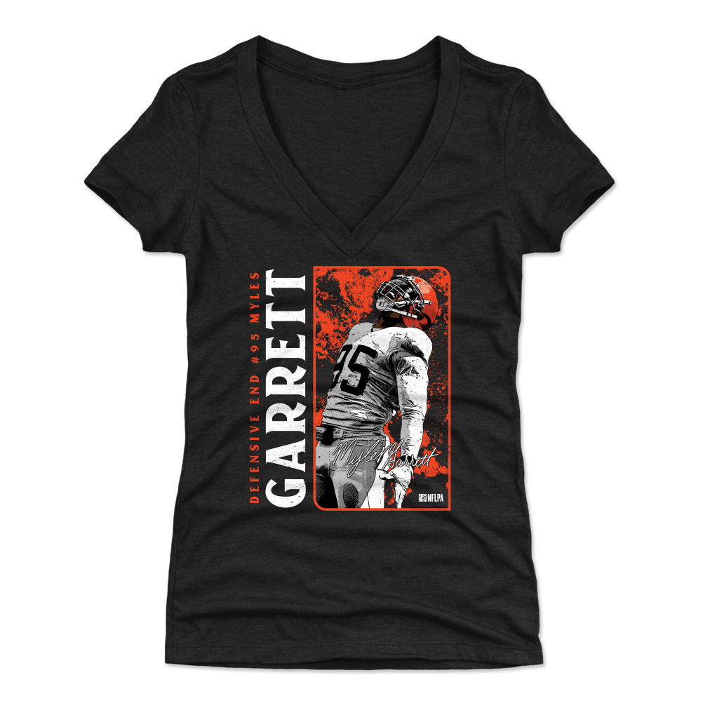 Myles Garrett Women's V-Neck T-Shirt | 500 LEVEL