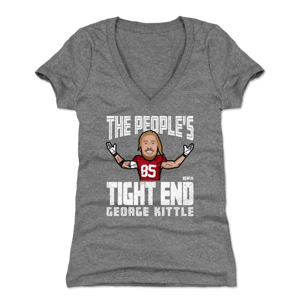 George Kittle Women's V-Neck T-Shirt | 500 LEVEL