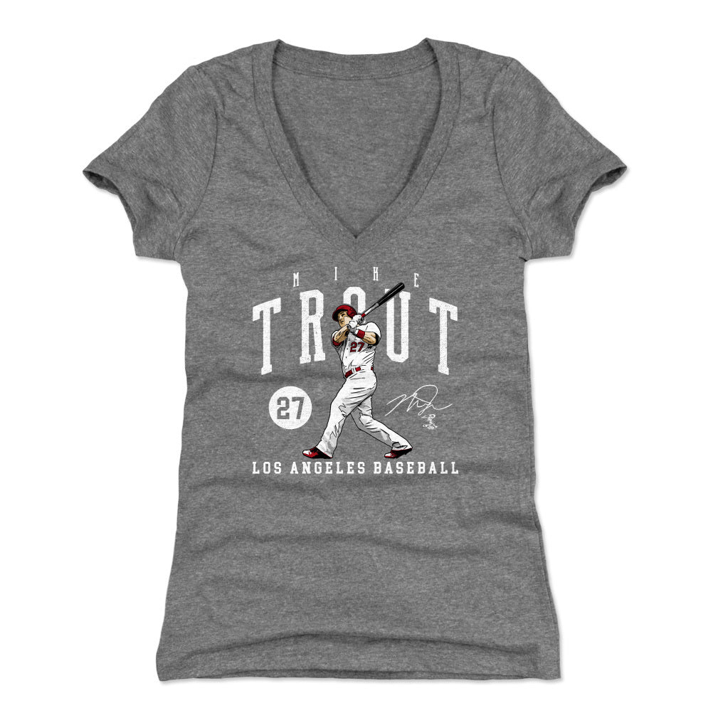 Mike Trout Women's V-Neck T-Shirt | 500 LEVEL