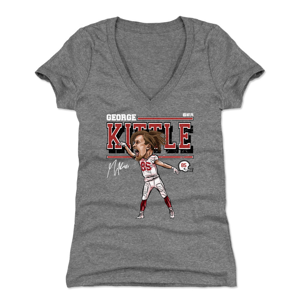 George Kittle Women's V-Neck T-Shirt | 500 LEVEL