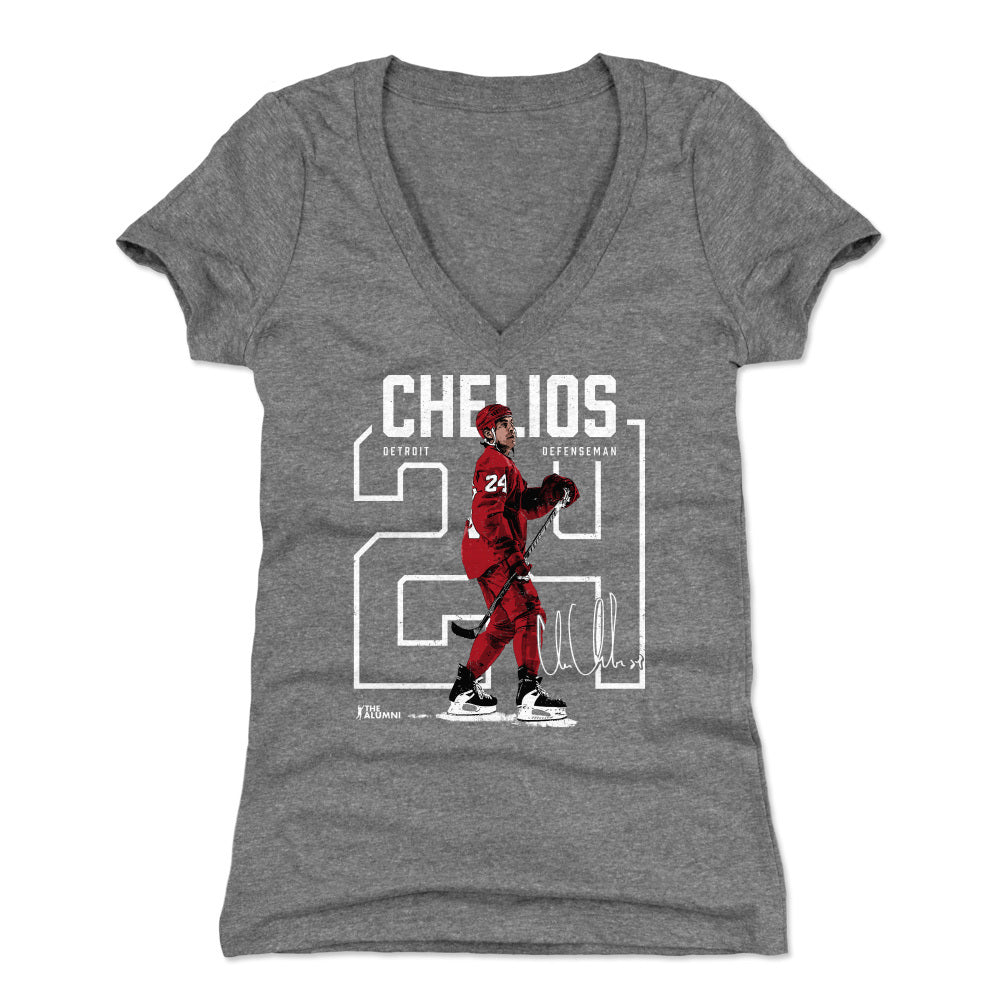Chris Chelios Women's V-Neck T-Shirt | 500 LEVEL