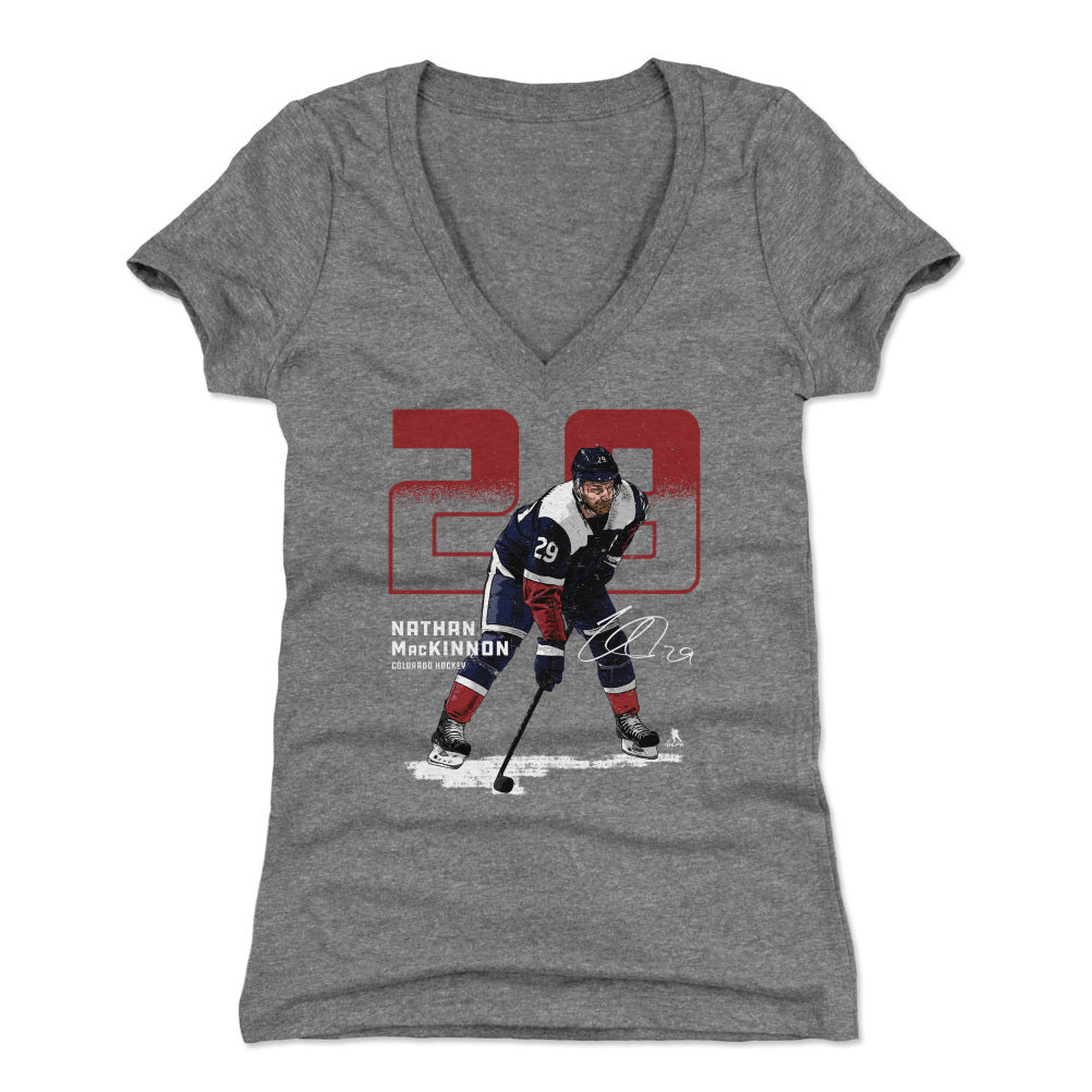 Nathan MacKinnon Women's V-Neck T-Shirt | 500 LEVEL