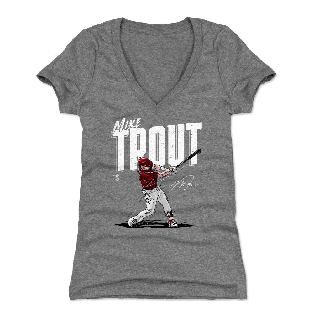 Mike Trout Women's V-Neck T-Shirt | 500 LEVEL
