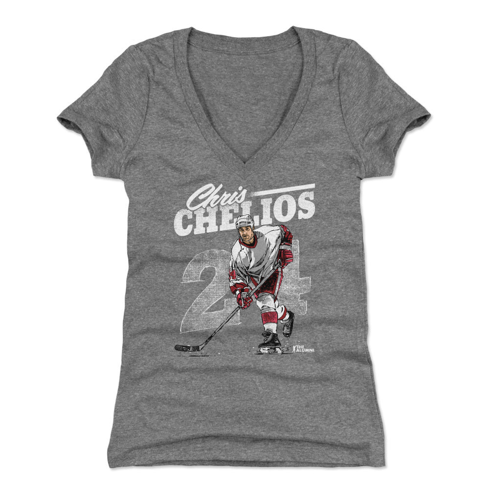 Chris Chelios Women's V-Neck T-Shirt | 500 LEVEL